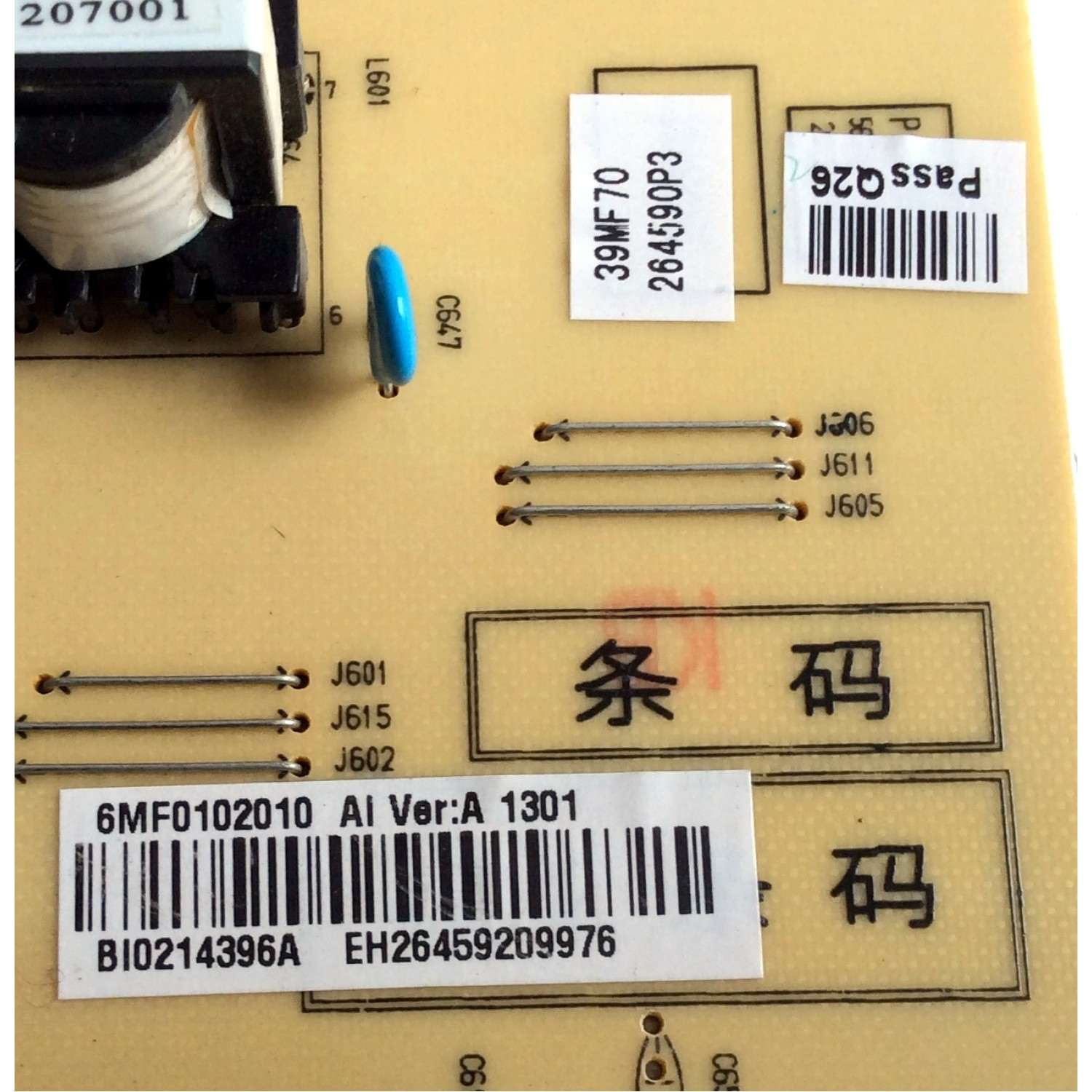 FUENTE DE PODER / INSIGNIA 6MF0102010 / 569MF0920A / PANEL V390HJ1-L02 Rev.C1 / MODELO NS-39L240A13 - Imagen 4